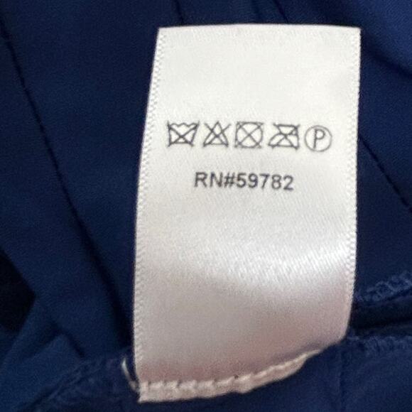 Adrianna Papell Blouson Dress Navy Size 10 Navy Short Sleeve Banded Knit - Picture 6 of 6